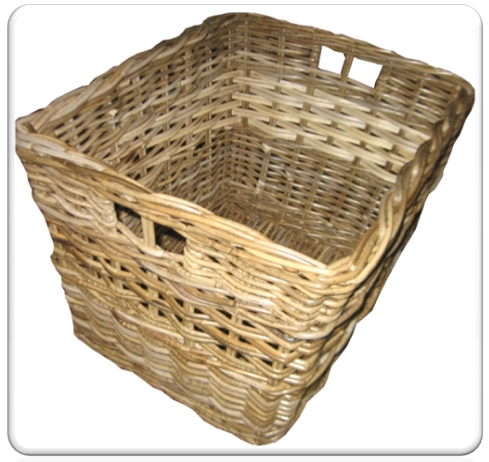 Rattan grey storage basket
